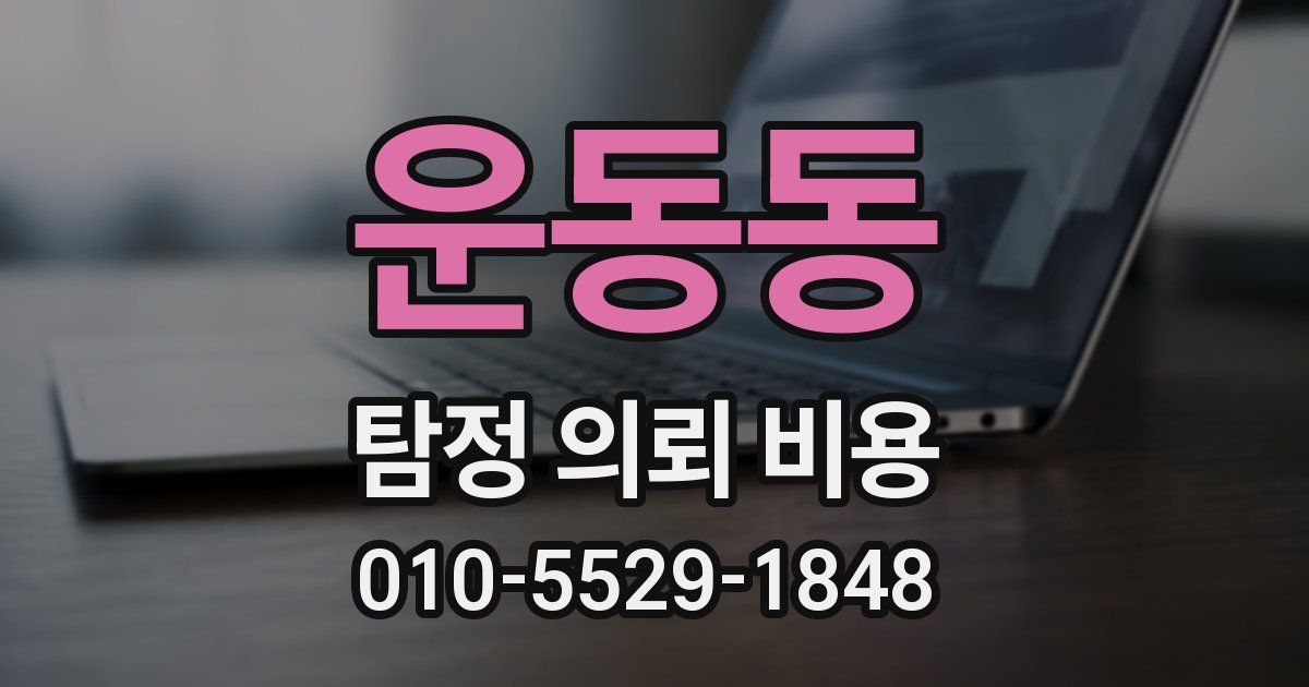 운동동 탐정 의뢰 비용