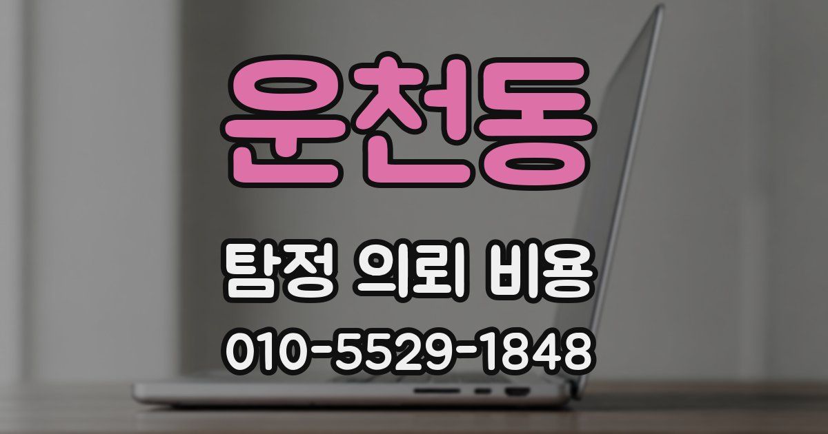 운천동 탐정 의뢰 비용