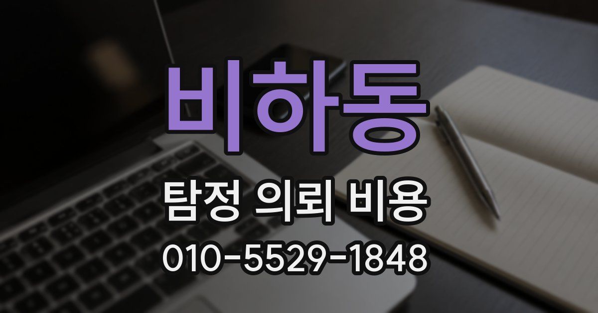비하동 탐정 의뢰 비용