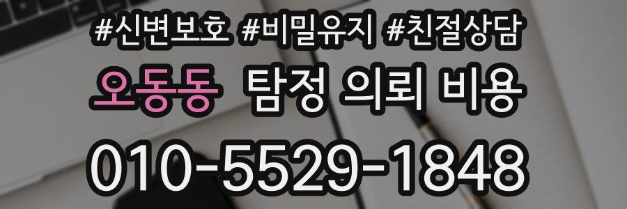 오동동 탐정 의뢰 비용