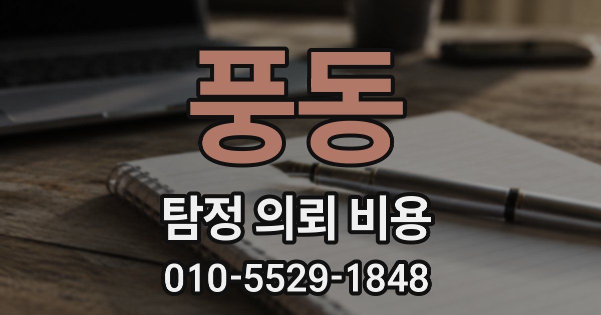 풍동 탐정 의뢰 비용