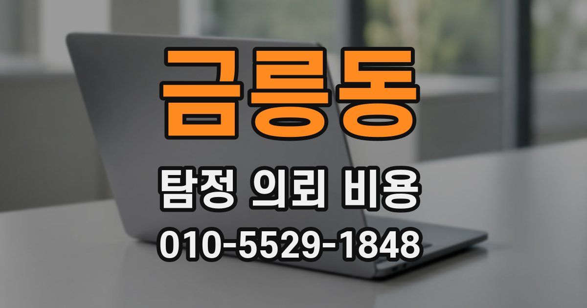 금릉동 탐정 의뢰 비용