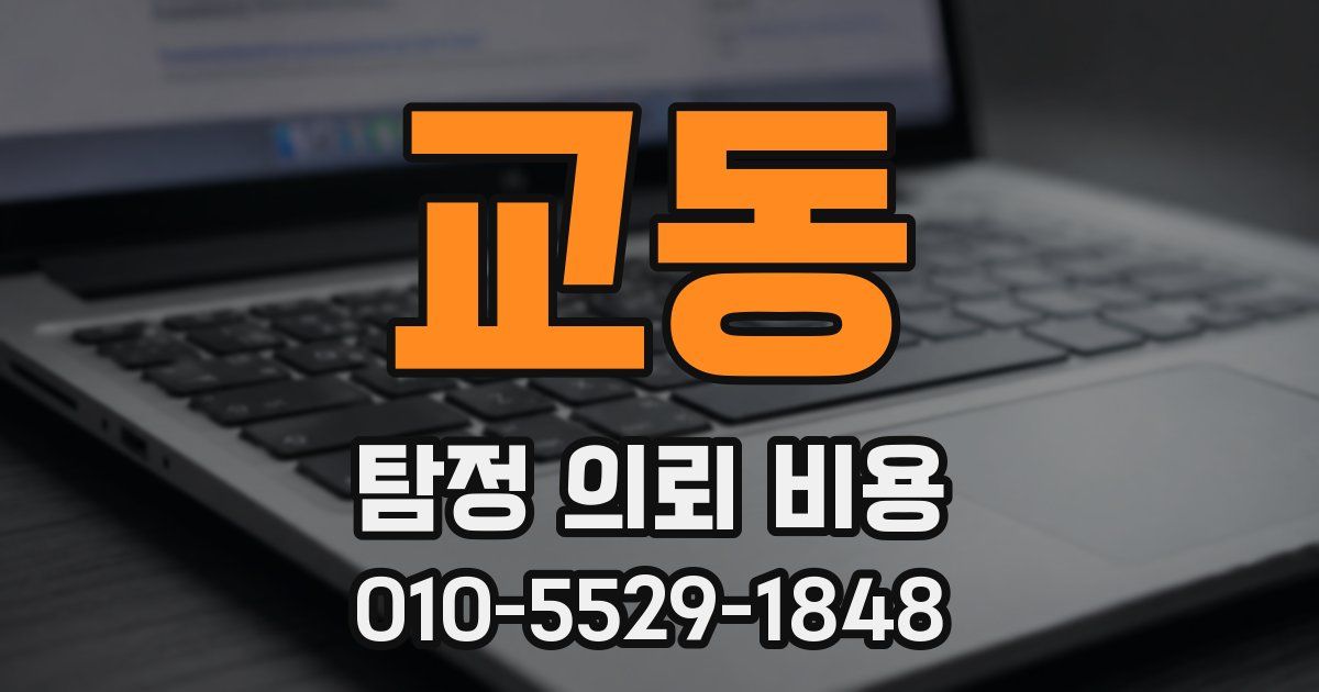 교동 탐정 의뢰 비용