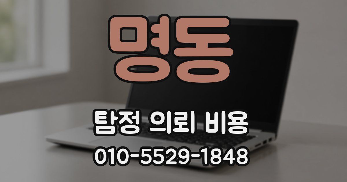 명동 탐정 의뢰 비용