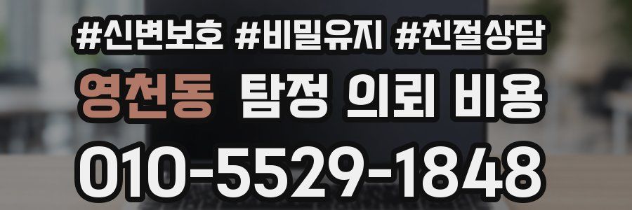 영천동 탐정 의뢰 비용