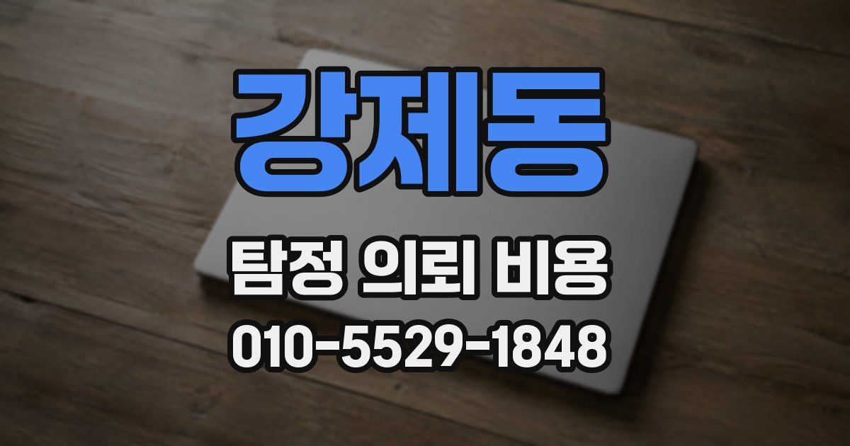 강제동 탐정 의뢰 비용