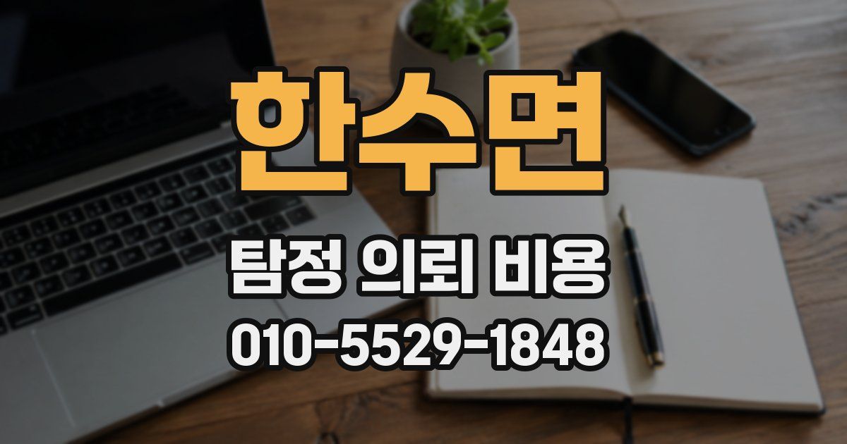 한수면 탐정 의뢰 비용