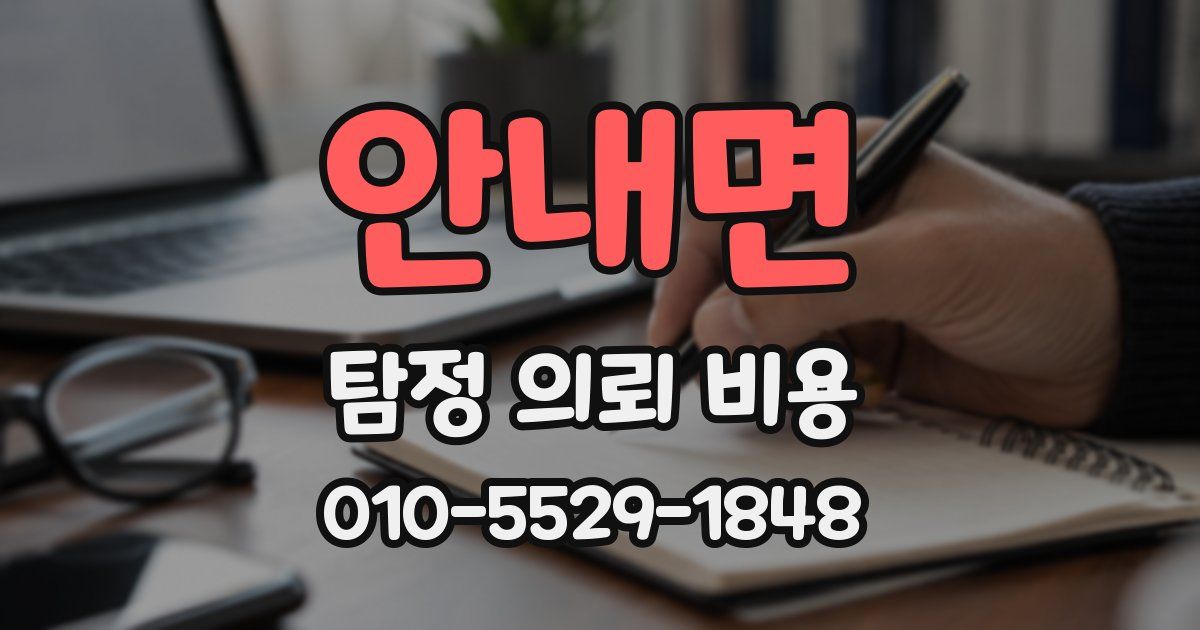 안내면 탐정 의뢰 비용