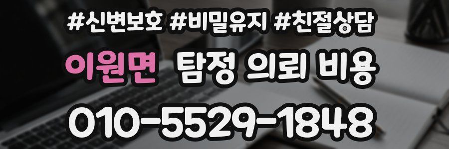 이원면 탐정 의뢰 비용
