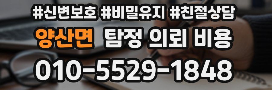 양산면 탐정 의뢰 비용