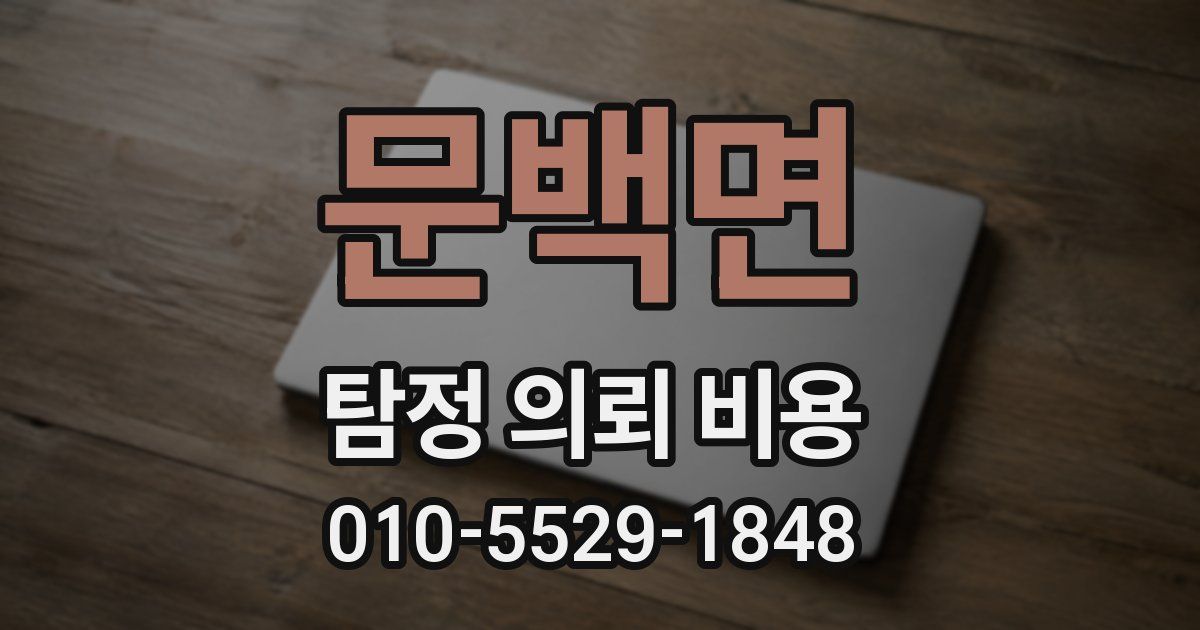문백면 탐정 의뢰 비용