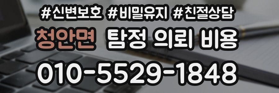 청안면 탐정 의뢰 비용