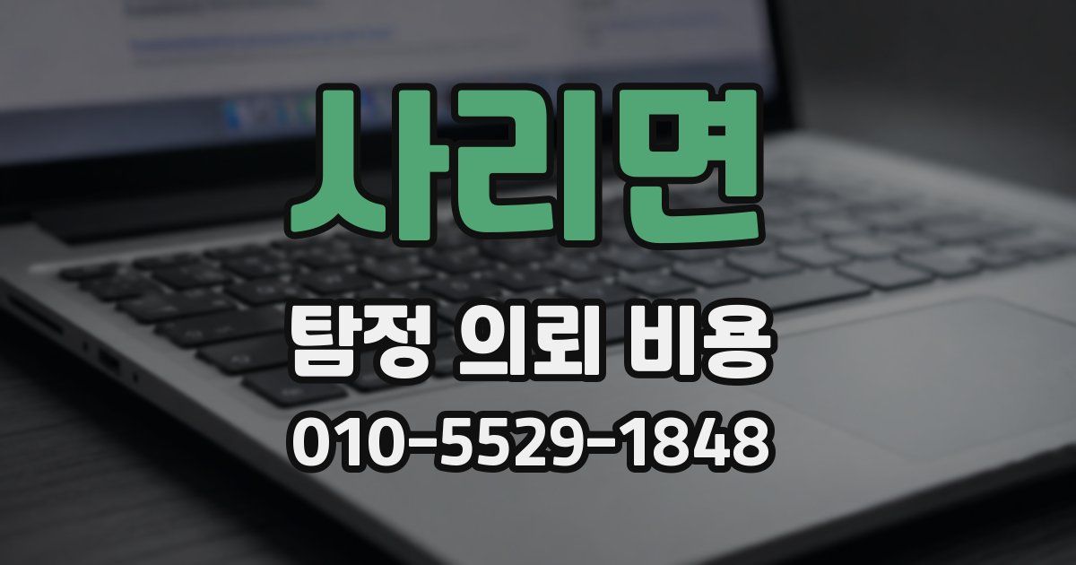 사리면 탐정 의뢰 비용