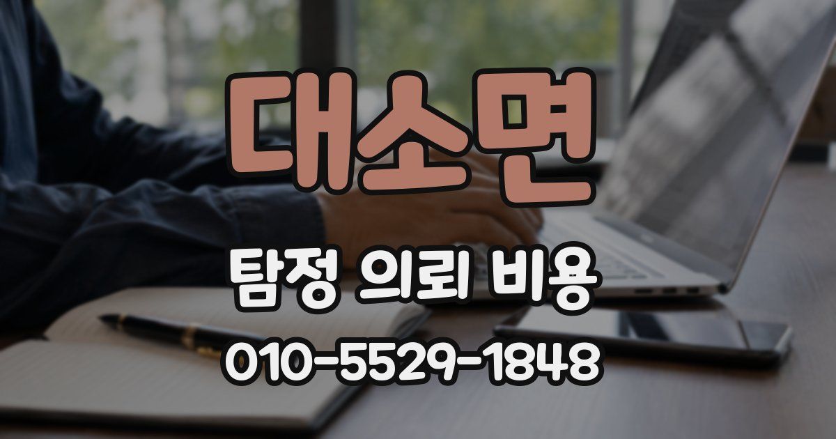 대소면 탐정 의뢰 비용