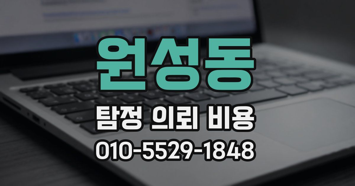 원성동 탐정 의뢰 비용