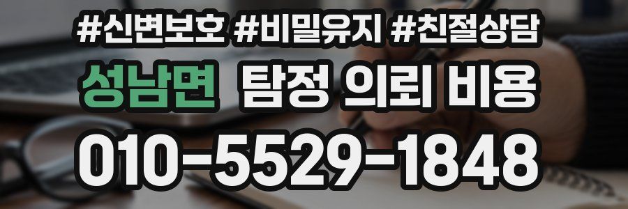 성남면 탐정 의뢰 비용