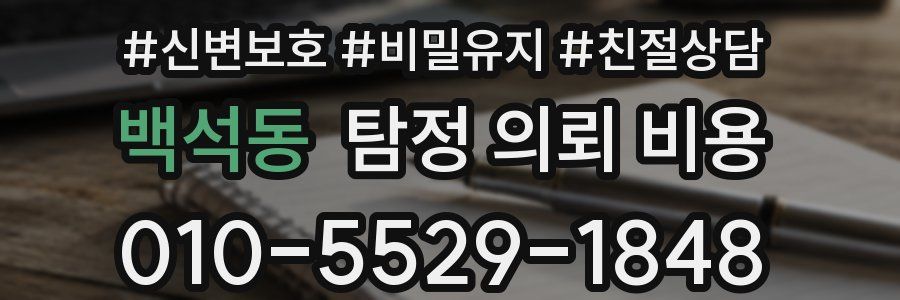 백석동 탐정 의뢰 비용