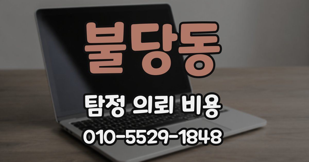 불당동 탐정 의뢰 비용