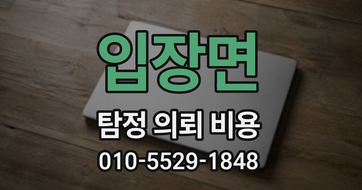 입장면 탐정 의뢰 비용