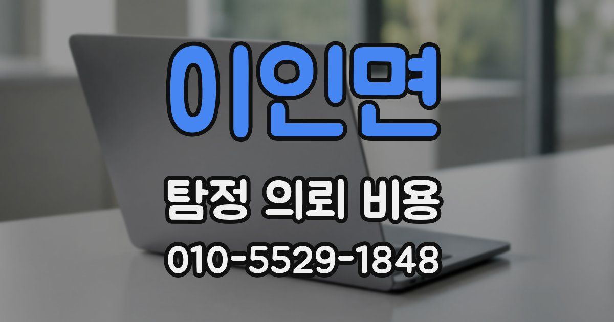 이인면 탐정 의뢰 비용