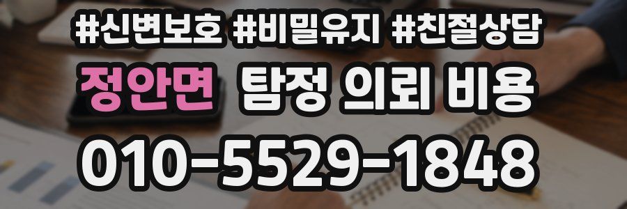 정안면 탐정 의뢰 비용