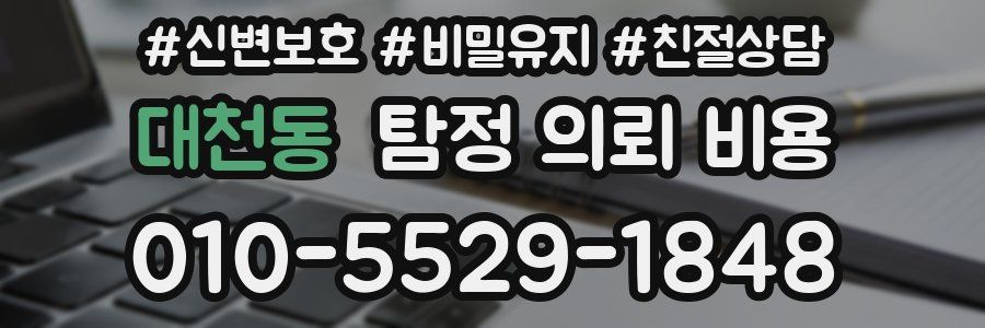 대천동 탐정 의뢰 비용