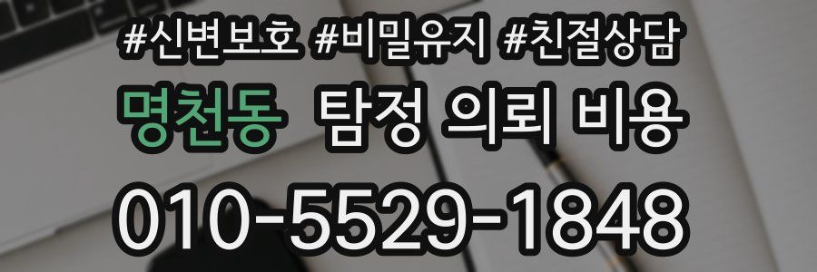 명천동 탐정 의뢰 비용