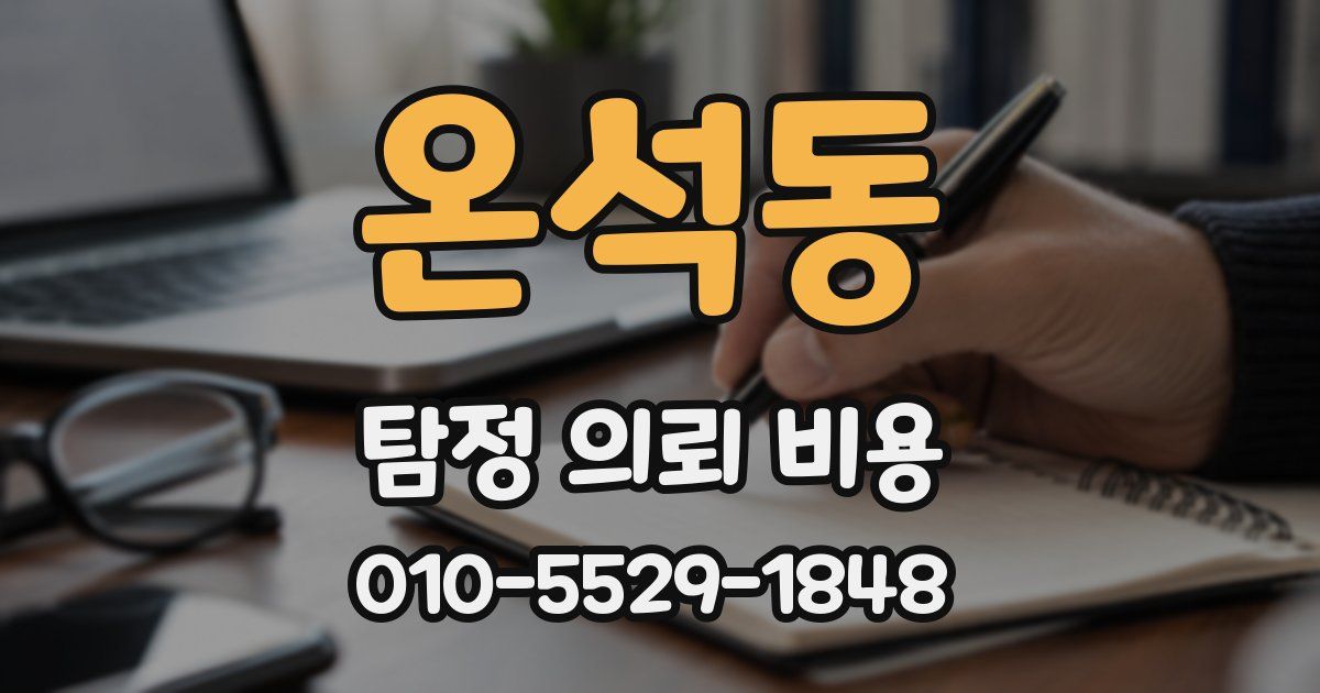 온석동 탐정 의뢰 비용