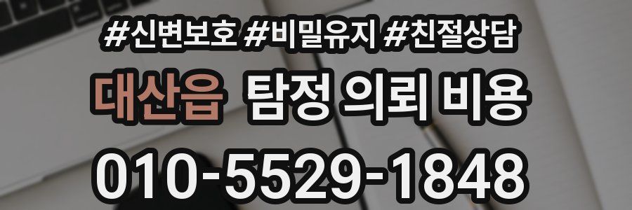 대산읍 탐정 의뢰 비용