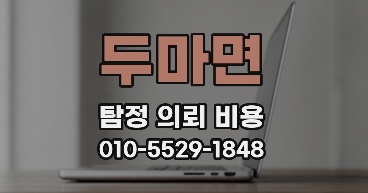 두마면 탐정 의뢰 비용