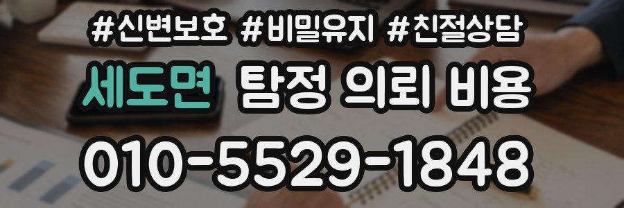 세도면 탐정 의뢰 비용