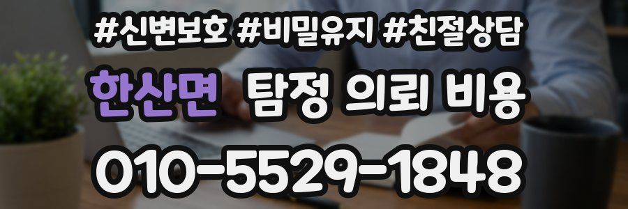 한산면 탐정 의뢰 비용