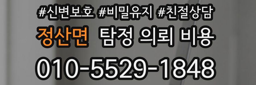 정산면 탐정 의뢰 비용