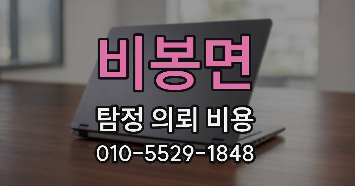 비봉면 탐정 의뢰 비용