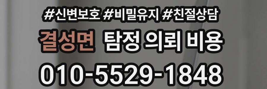 결성면 탐정 의뢰 비용