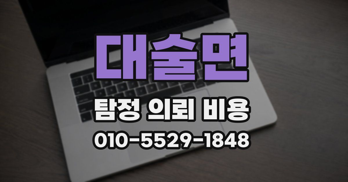 대술면 탐정 의뢰 비용