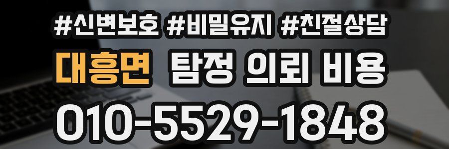 대흥면 탐정 의뢰 비용