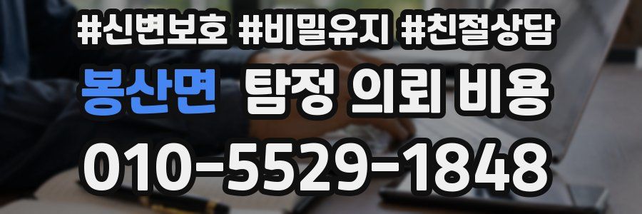 봉산면 탐정 의뢰 비용
