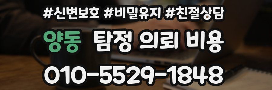 양동 탐정 의뢰 비용