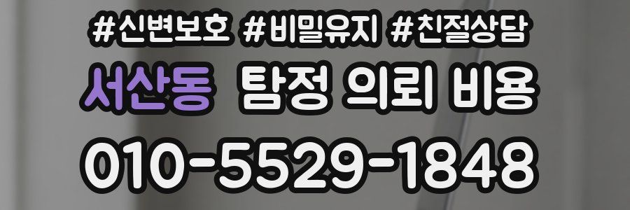 서산동 탐정 의뢰 비용