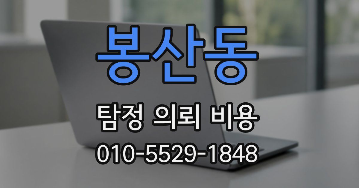 봉산동 탐정 의뢰 비용
