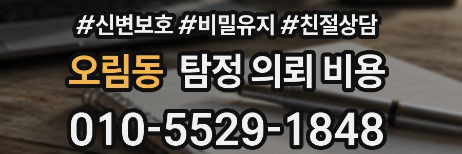 오림동 탐정 의뢰 비용