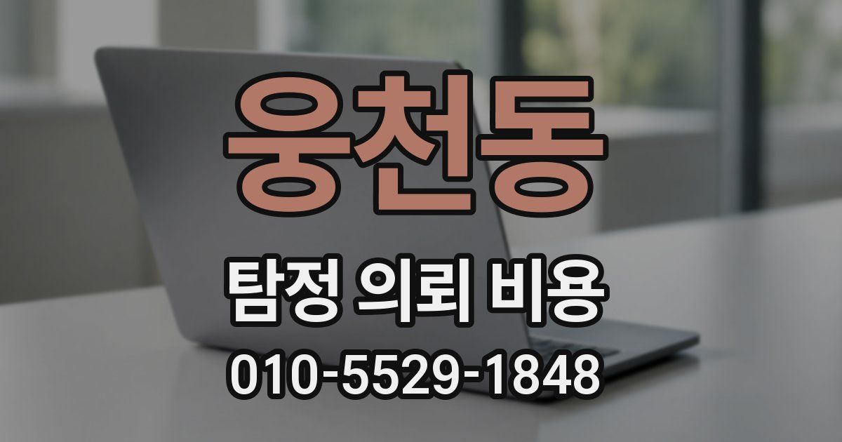 웅천동 탐정 의뢰 비용