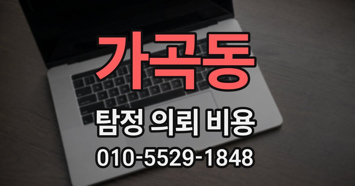 가곡동 탐정 의뢰 비용
