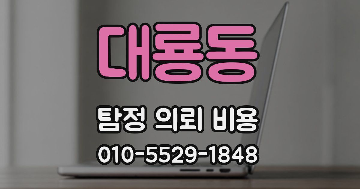 대룡동 탐정 의뢰 비용