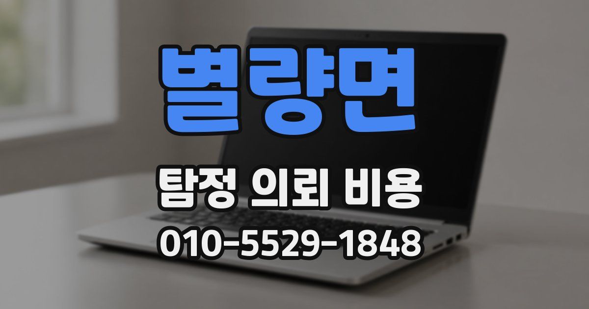 별량면 탐정 의뢰 비용
