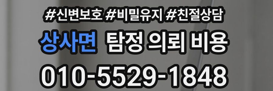 상사면 탐정 의뢰 비용