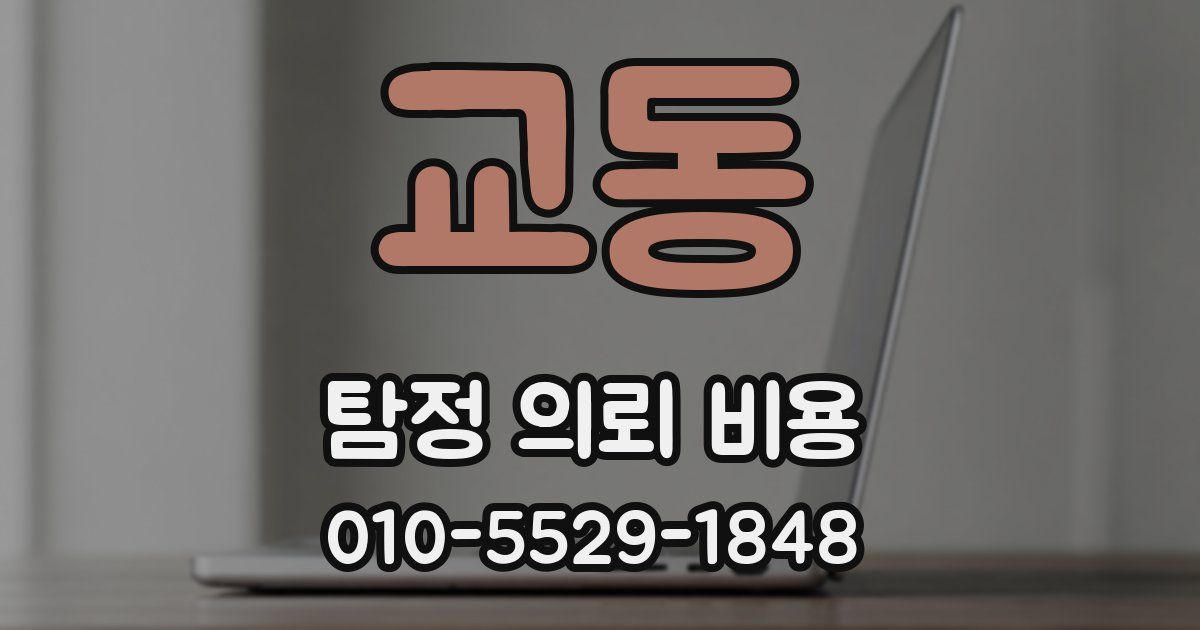 교동 탐정 의뢰 비용