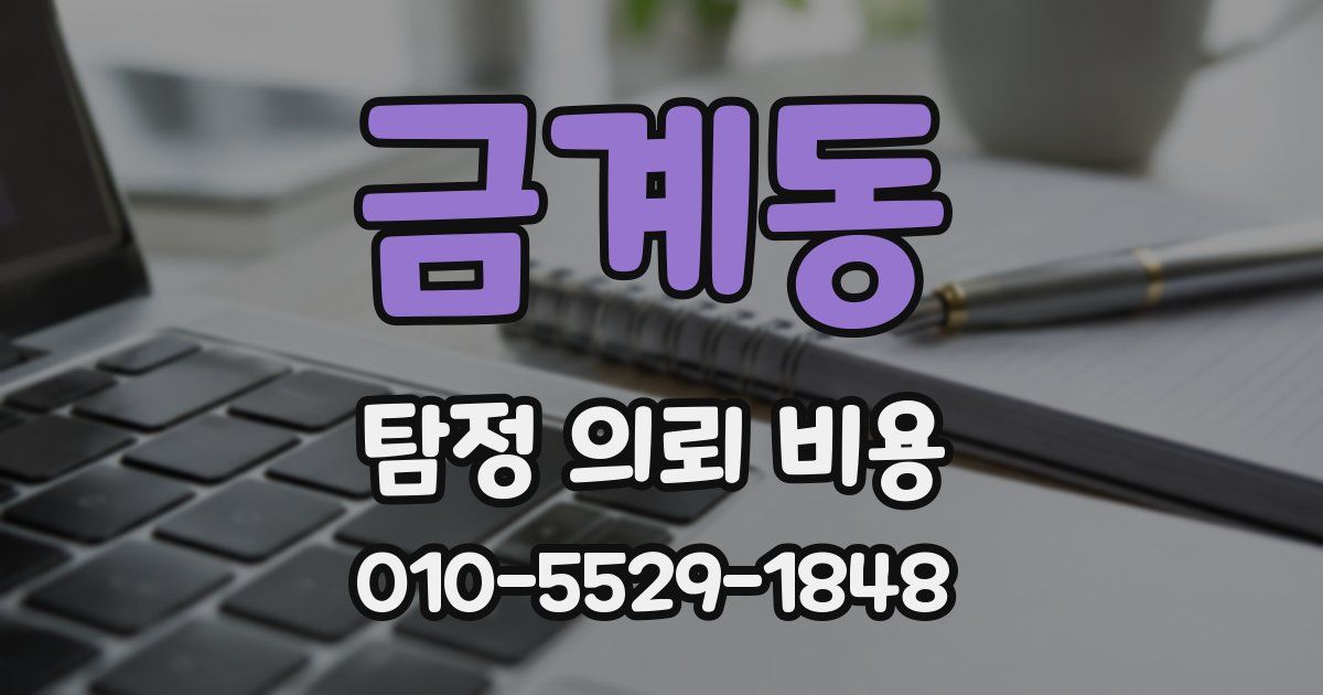 금계동 탐정 의뢰 비용