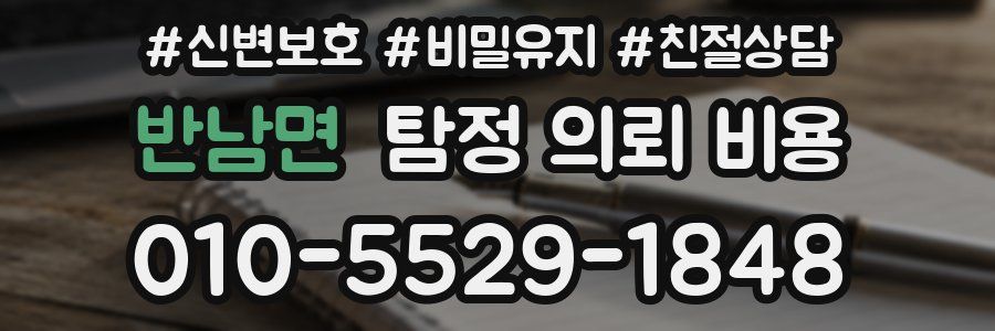 반남면 탐정 의뢰 비용